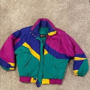 Vintage 80s 90s Andy Johns Multicolor puffer jacket